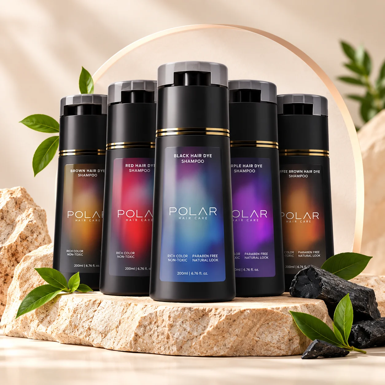 Premium Polar Hair Care Shampoo Collection شامبو صبغة الشعر لتغطية الشيب وتلوين الشعر بسهولة - الصورة 1